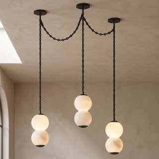 Marlowe Stacked Alabaster Chain Chandelier
