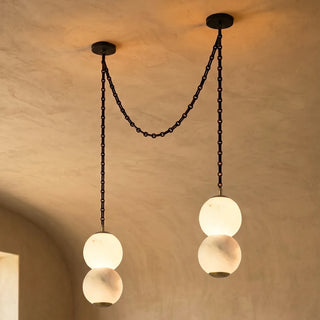 Marlowe Stacked Alabaster Chain Chandelier