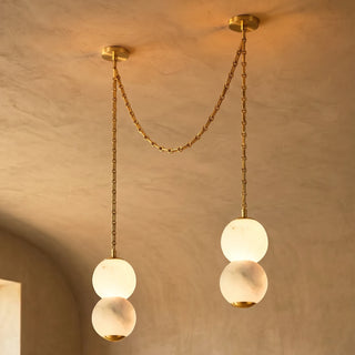 Marlowe Stacked Alabaster Chain Chandelier
