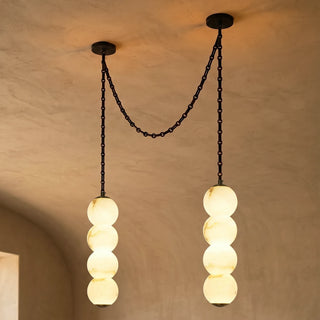 Marlowe Stacked Alabaster Chain Chandelier