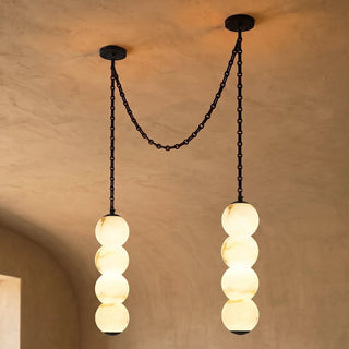 Marlowe Stacked Alabaster Chain Chandelier