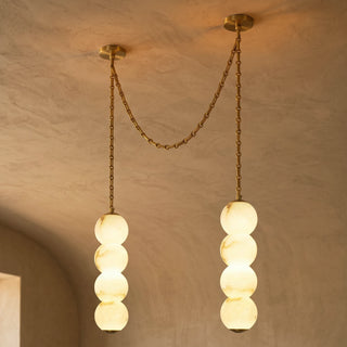 Marlowe Stacked Alabaster Chain Chandelier
