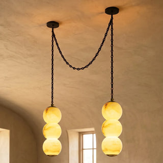 Marlowe Stacked Alabaster Chain Chandelier
