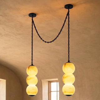 Marlowe Stacked Alabaster Chain Chandelier