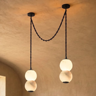 Marlowe Stacked Alabaster Chain Chandelier
