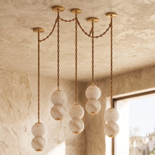Marlowe Stacked Alabaster Chain Chandelier