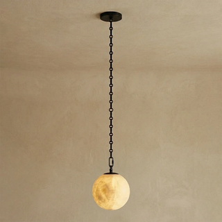 Alabaster Spherical Chain Chandelier