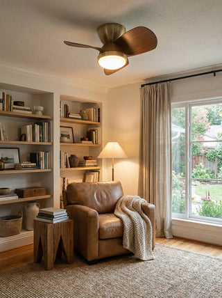 Minimalist Miroter Ceiling Fan Light