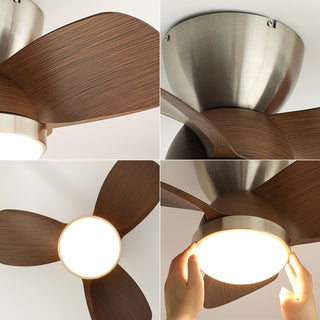 Minimalist Miroter Ceiling Fan Light