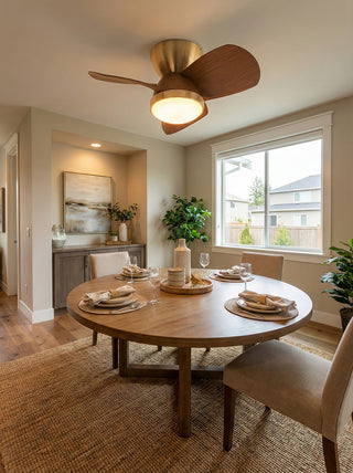 Minimalist Miroter Ceiling Fan Light