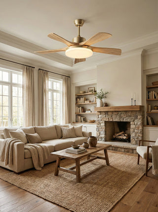 Minimalist Nordic Wooden Ceiling Fan Light