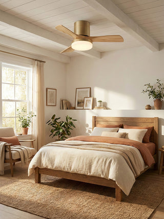 Minimalist Nordic Wooden Ceiling Fan Light