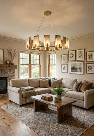 Modern Alabaster Jessie Round Chandelier