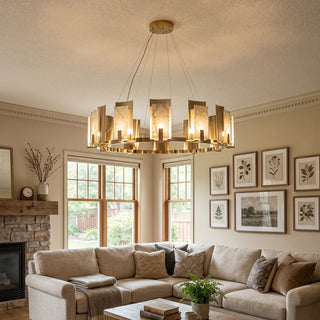 Modern Alabaster Jessie Round Chandelier