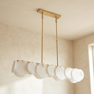 Modern Alabaster Linear Chandelier