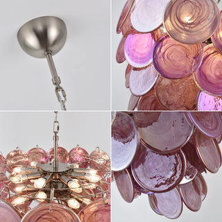 Seraphine Iridescent Pink Disc Chandelier