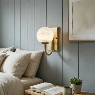 Modern Spherical Alabaster Wall Light