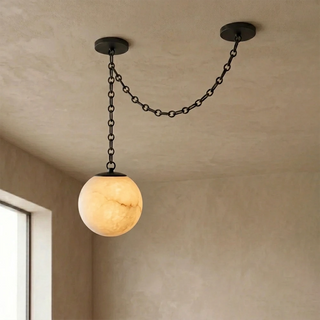 Alabaster Spherical Chain Chandelier