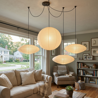 Mulberry Paper Adjustable Modular Pendant Light