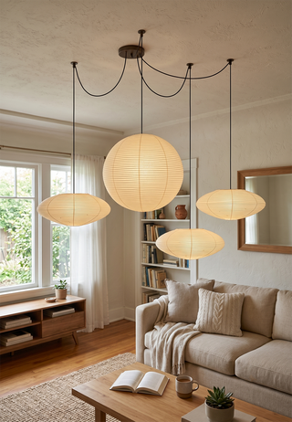 Mulberry Paper Adjustable Modular Pendant Light