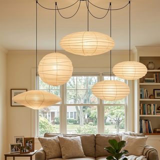 Mulberry Paper Adjustable Modular Pendant Light