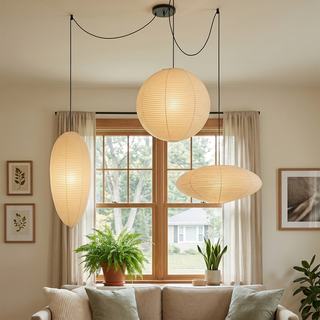 Mulberry Paper Adjustable Modular Pendant Light