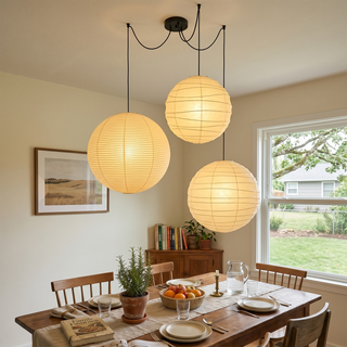 Mulberry Paper Adjustable Modular Pendant Light