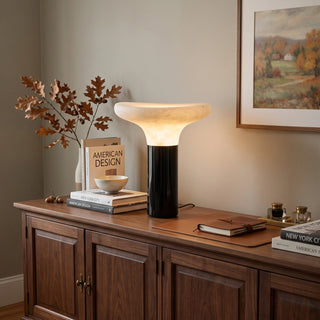 Mushroom Cap Alabaster Table Lamp