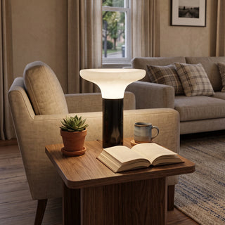 Mushroom Cap Alabaster Table Lamp