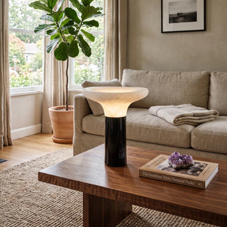 Mushroom Cap Alabaster Table Lamp