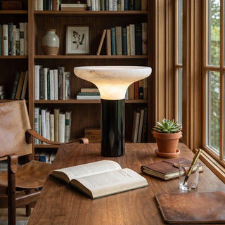 Mushroom Cap Alabaster Table Lamp