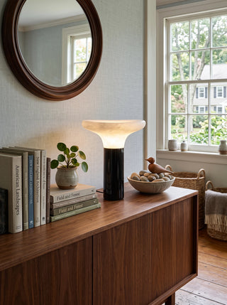 Mushroom Cap Alabaster Table Lamp