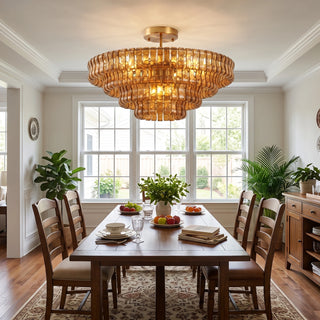 Nastro Textured Glass Ceiling Light Vidirlighting Amber Textured Glass Drum Flush Mount Casting Warm Ambient Glow in Long Entryway Hallway