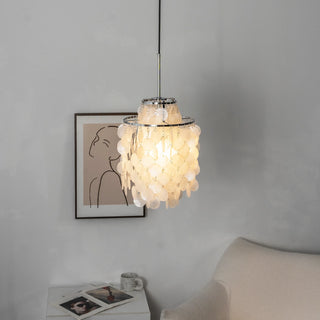 Natural Tiered Capiz Shell Chandelier