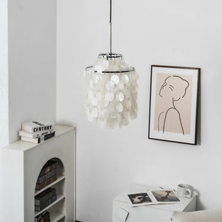 Natural Tiered Capiz Shell Chandelier