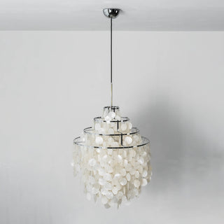 Natural Tiered Capiz Shell Chandelier