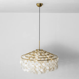 Natural Tiered Capiz Shell Chandelier