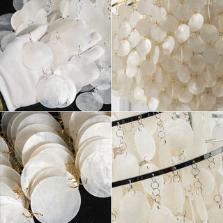 Natural Tiered Capiz Shell Chandelier
