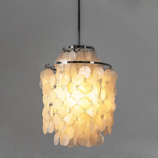 Natural Tiered Capiz Shell Chandelier