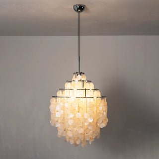 Natural Tiered Capiz Shell Chandelier