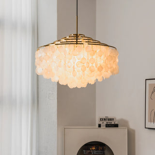 Natural Tiered Capiz Shell Chandelier
