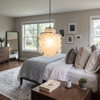 Natural Tiered Capiz Shell Chandelier