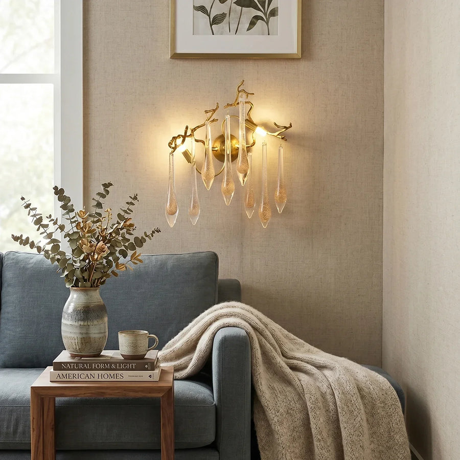 Nature-Inspired Tree Teardrop Wall Lamp