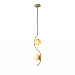 Ondelle Curved Rod Alabaster Pendant Light
