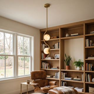 Ondelle Curved Rod Alabaster Pendant Light