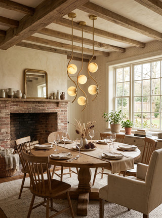 Ondelle Curved Rod Alabaster Pendant Light