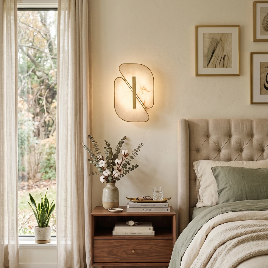 Solveig Overlapping Alabaster Wall Sconce