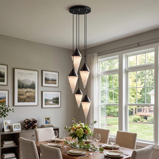 Ondine Faceted Alabaster Drop Chandelier