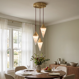 Ondine Faceted Alabaster Drop Chandelier