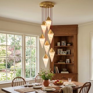 Ondine Faceted Alabaster Drop Chandelier